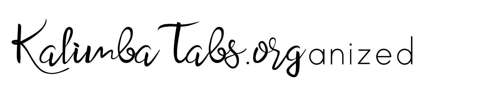 title image with text "KalimbaTabs.organized"